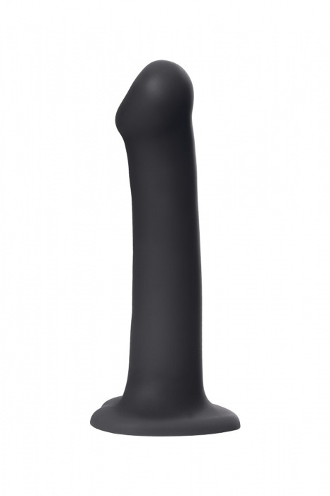 Черный фаллос на присоске Silicone Bendable Dildo L - 19 см. - Strap-on-me - купить с доставкой в Набережных Челнах