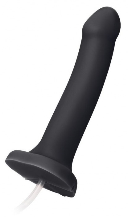 Черный фаллос с имитацией эякуляции Silicon Cum Dildo L - 19,6 см. - Strap-on-me - купить с доставкой в Набережных Челнах