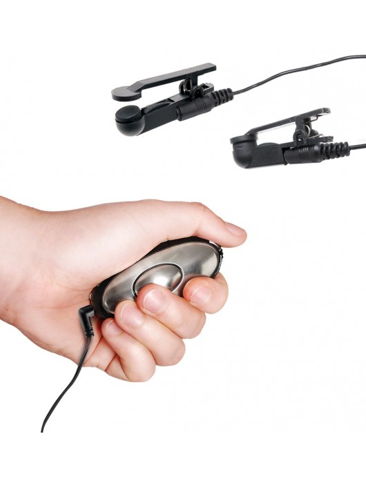 Черные электрические зажимы для сосков Shock Therapy Nipple Clamps - Pipedream - купить с доставкой в Набережных Челнах