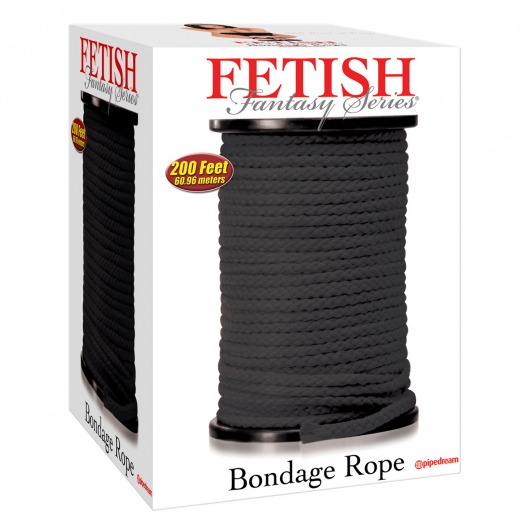 Черная веревка для связывания Bondage Rope - 60,9 м. - Pipedream - купить с доставкой в Набережных Челнах