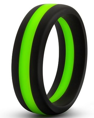 Черно-зеленое эрекционное кольцо Silicone Go Pro Cock Ring - Blush Novelties - в Набережных Челнах купить с доставкой