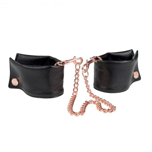 Черные мягкие наручники Entice French Cuffs с цепью - California Exotic Novelties - купить с доставкой в Набережных Челнах