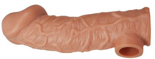 Телесная насадка на фаллос с отверстием для мошонки EXTREME SLEEVE - 17,6 см. - KOKOS - в Набережных Челнах купить с доставкой