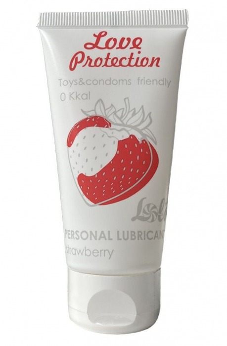Лубрикант на водной основе с ароматом малины Love Protection Strawberry - 50 мл. - Lola Games - купить с доставкой в Набережных Челнах