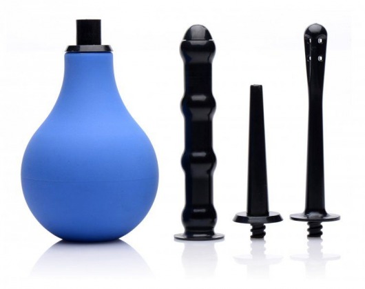 Анальный душ с 3 насадками Premium One-way Valve Anal Douche Set - XR Brands - купить с доставкой в Набережных Челнах