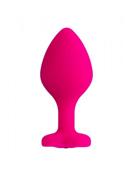 Розовая анальная втулка Diamond Heart с прозрачным кристаллом - 8 см. - ToyFa - купить с доставкой в Набережных Челнах