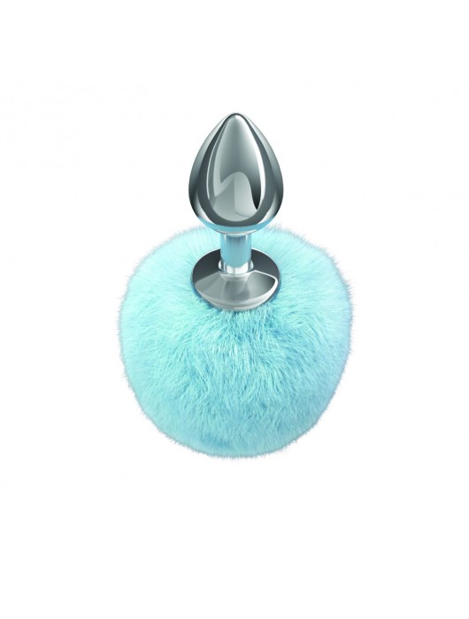 Серебристая анальная пробка с голубым пушистым хвостиком Twinkle - Lola Games - купить с доставкой в Набережных Челнах