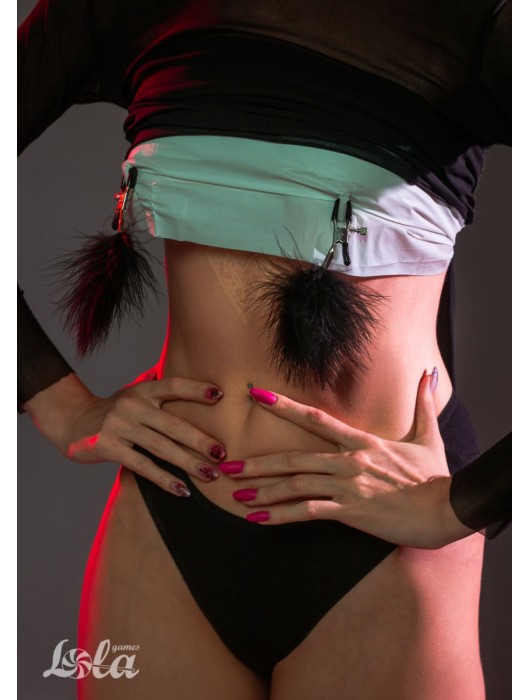 Зажимы на соски с черным пухом Euphoric - Lola Games - купить с доставкой в Набережных Челнах