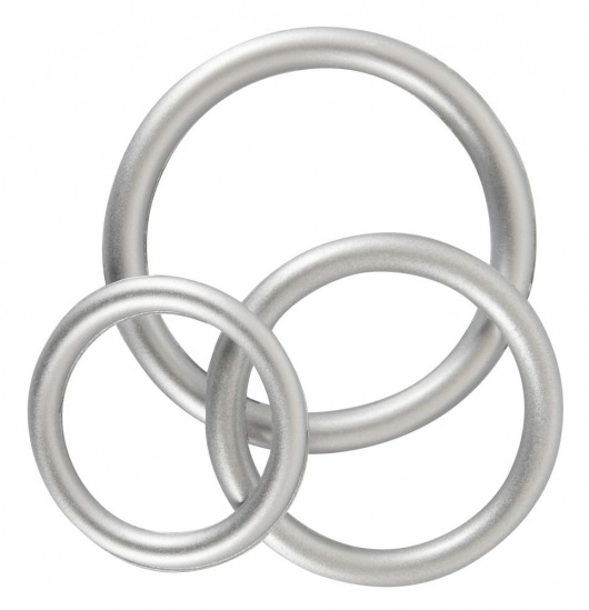 Набор из 3 эрекционных колец под металл Metallic Silicone Cock Ring Set - Orion - в Набережных Челнах купить с доставкой