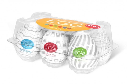 Набор из 6 мастурбаторов Tenga EGG Easy Beat с различным рельефом - Tenga - в Набережных Челнах купить с доставкой