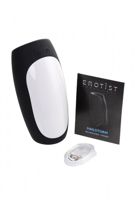 Черно-белый перезаряжаемый мастурбатор Erotist Hailstorm - Erotist Adult Toys - в Набережных Челнах купить с доставкой
