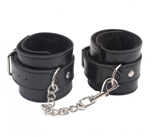 Черные оковы на ноги Obey Me Leather Ankle Cuffs - Chisa - купить с доставкой в Набережных Челнах