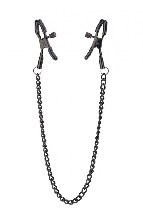 Черные зажимы на соски на цепочке BLAZE DELUXE NIPPLE CLAMPS - Dream Toys - купить с доставкой в Набережных Челнах