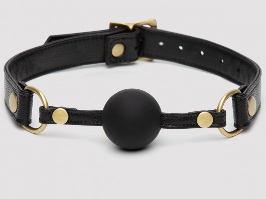 Черный кляп-шар Bound to You Faux Leather Ball Gag - Fifty Shades of Grey - купить с доставкой в Набережных Челнах