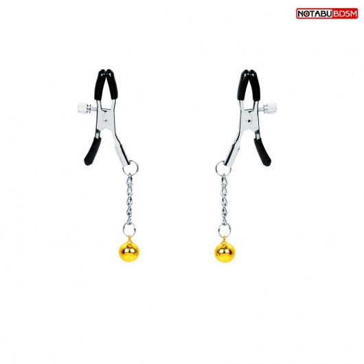 Оригинальные зажимы на соски с желтыми шариками - Notabu - купить с доставкой в Набережных Челнах