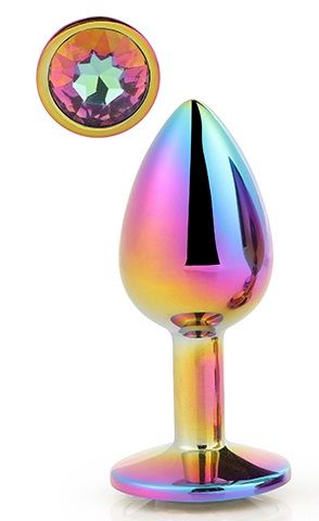 Голографическая анальная втулка с радужным кристаллом - 7,1 см. - Dream Toys - купить с доставкой в Набережных Челнах