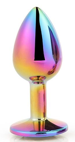 Голографическая анальная втулка с радужным кристаллом - 7,1 см. - Dream Toys - купить с доставкой в Набережных Челнах
