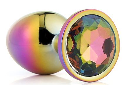Голографическая анальная втулка с радужным кристаллом - 7,1 см. - Dream Toys - купить с доставкой в Набережных Челнах