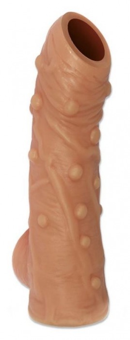 Телесная насадка с пупырышками и открытой головкой Nude Sleeve L - 14 см. - KOKOS - в Набережных Челнах купить с доставкой