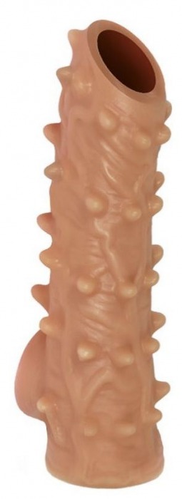 Телесная насадка с шипами и открытой головкой Nude Sleeve M - 12 см. - KOKOS - в Набережных Челнах купить с доставкой