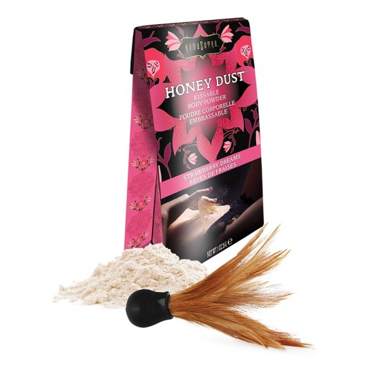 Пудра для тела Honey Dust Body Powder с ароматом клубники - 28 гр. - Kama Sutra - купить с доставкой в Набережных Челнах