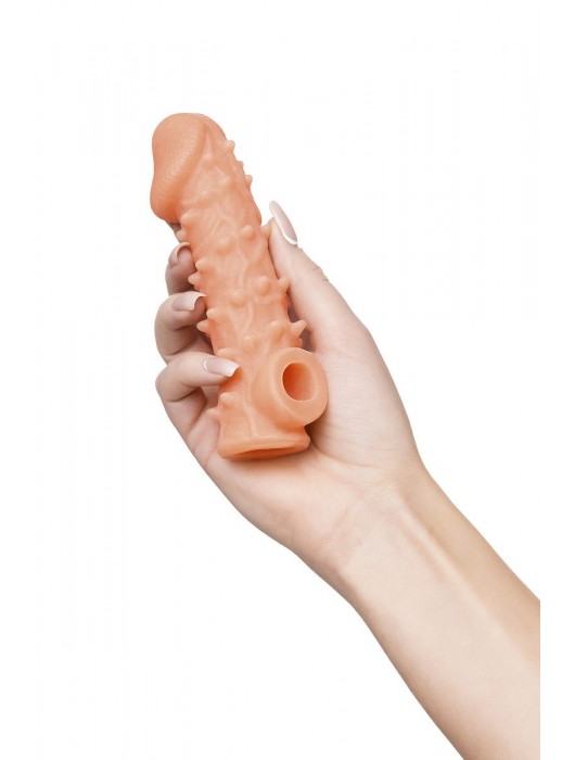 Телесная закрытая насадка с пупырышками Cock Sleeve Size S - 13,8 см. - KOKOS - в Набережных Челнах купить с доставкой