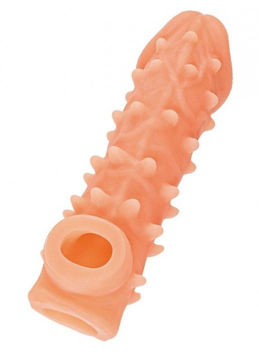 Телесная закрытая насадка с пупырышками Cock Sleeve Size L - 17,6 см. - KOKOS - в Набережных Челнах купить с доставкой