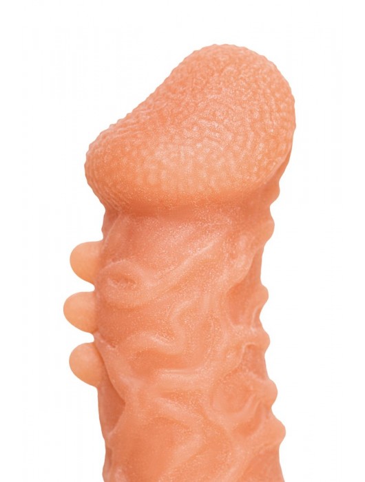 Телесная закрытая насадка с шершавой головкой Cock Sleeve Size S - 13,8 см. - KOKOS - в Набережных Челнах купить с доставкой