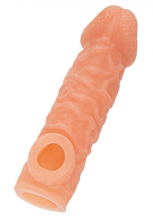 Телесная закрытая насадка с шершавой головкой Cock Sleeve Size L - 17,6 см. - KOKOS - в Набережных Челнах купить с доставкой