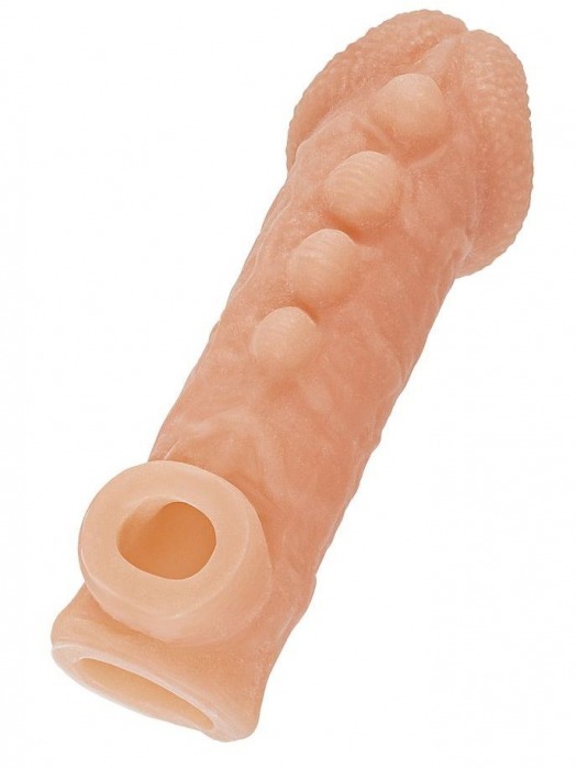 Телесная закрытая насадка с шишечками Cock Sleeve Size L - 17,6 см. - KOKOS - в Набережных Челнах купить с доставкой