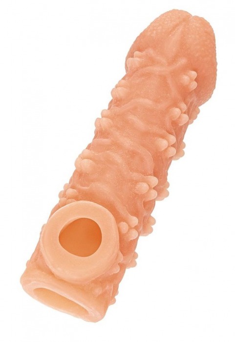 Телесная закрытая насадка с пучками шишечек Cock Sleeve Size L - 17,6 см. - KOKOS - в Набережных Челнах купить с доставкой