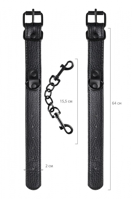 Узкие черные наручники на сцепке - ToyFa - купить с доставкой в Набережных Челнах