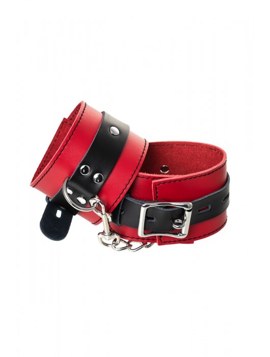 Красно-черные оковы на ноги из кожи - ToyFa - купить с доставкой в Набережных Челнах