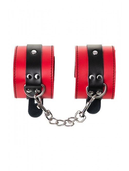 Красно-черные оковы на ноги из кожи - ToyFa - купить с доставкой в Набережных Челнах