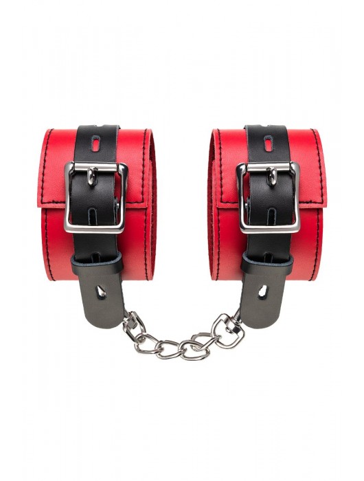 Красно-черные оковы на ноги из кожи - ToyFa - купить с доставкой в Набережных Челнах