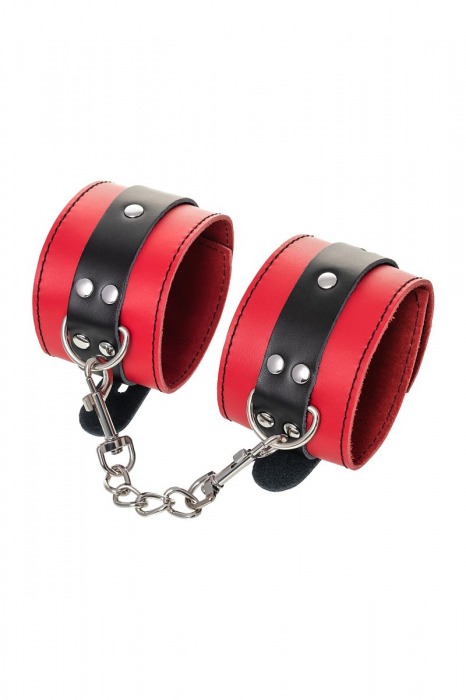 Красно-черные оковы на ноги из кожи - ToyFa - купить с доставкой в Набережных Челнах