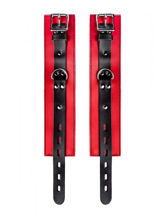 Красно-черные оковы на ноги из кожи - ToyFa - купить с доставкой в Набережных Челнах