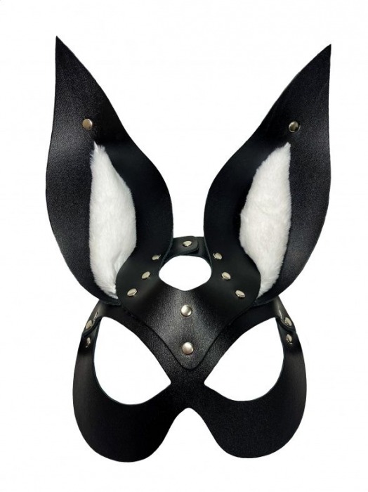 Черная маска зайки с белым мехом на ушках Miss Bunny - БДСМ Арсенал - купить с доставкой в Набережных Челнах