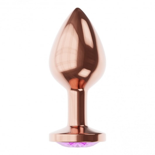 Пробка цвета розового золота с фиолетовым кристаллом Diamond Amethyst Shine S - 7,2 см. - Lola Games - купить с доставкой в Набережных Челнах