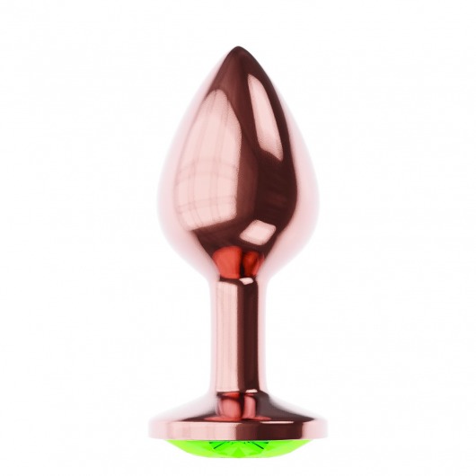 Пробка цвета розового золота с лаймовым кристаллом Diamond Emerald Shine S - 7,2 см. - Lola Games - купить с доставкой в Набережных Челнах