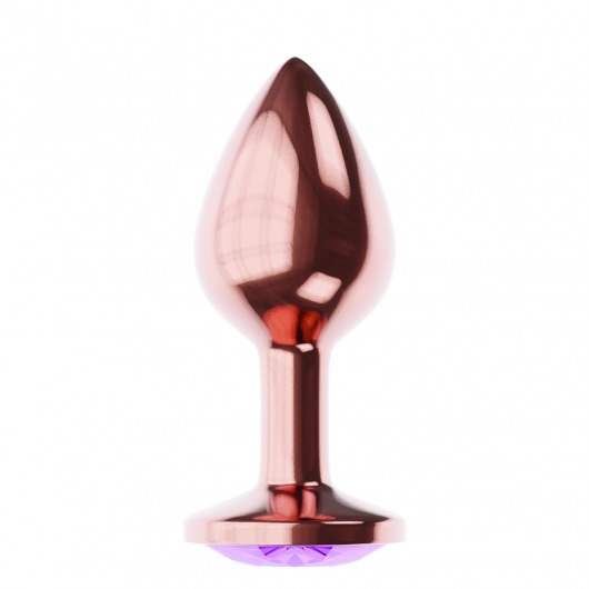Пробка цвета розового золота с фиолетовым кристаллом Diamond Amethyst Shine L - 8,3 см. - Lola Games - купить с доставкой в Набережных Челнах