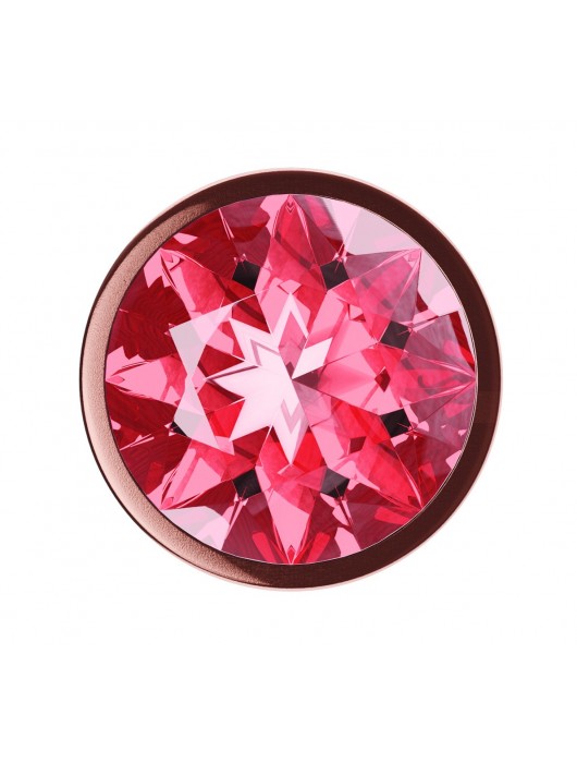 Пробка цвета розового золота с малиновым кристаллом Diamond Ruby Shine L - 8,3 см. - Lola Games - купить с доставкой в Набережных Челнах