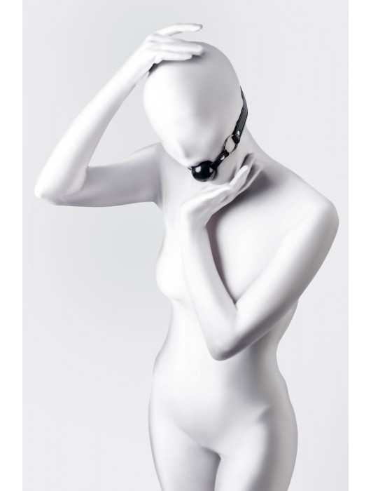 Черный кляп-шар на кожаных ремешках Anonymo - ToyFa - купить с доставкой в Набережных Челнах