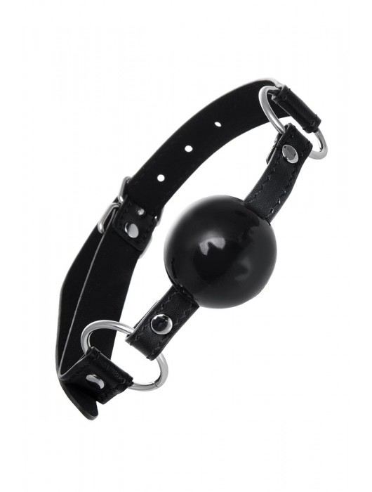 Черный кляп-шар на кожаных ремешках Anonymo - ToyFa - купить с доставкой в Набережных Челнах