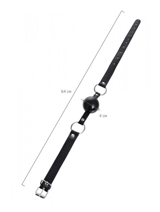 Черный кляп-шар на кожаных ремешках Anonymo - ToyFa - купить с доставкой в Набережных Челнах