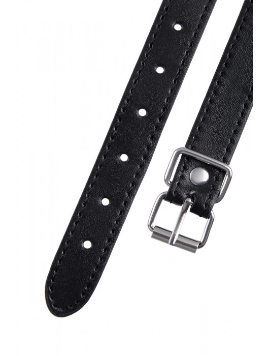 Черный кляп-шар на кожаных ремешках Anonymo - ToyFa - купить с доставкой в Набережных Челнах