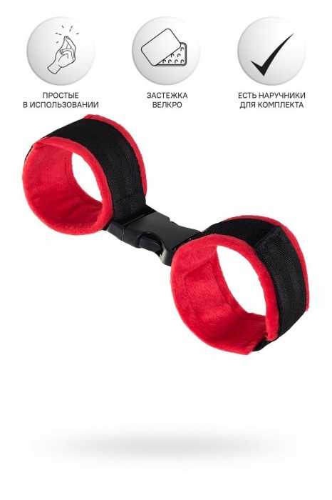 Красно-черные велюровые оковы Anonymo - ToyFa - купить с доставкой в Набережных Челнах