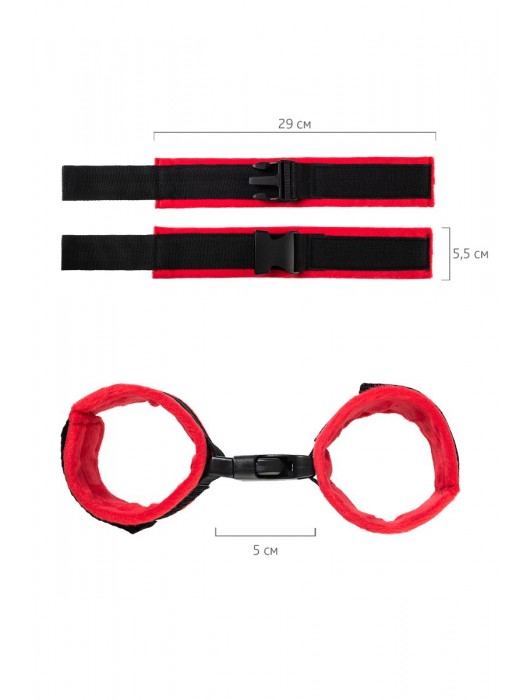 Красно-черные велюровые оковы Anonymo - ToyFa - купить с доставкой в Набережных Челнах