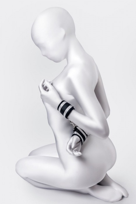 Серебристо-черные наручники Anonymo - ToyFa - купить с доставкой в Набережных Челнах