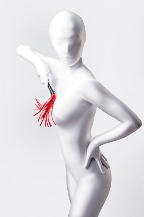 Красно-черный флоггер Anonymo - 28 см. - ToyFa - купить с доставкой в Набережных Челнах